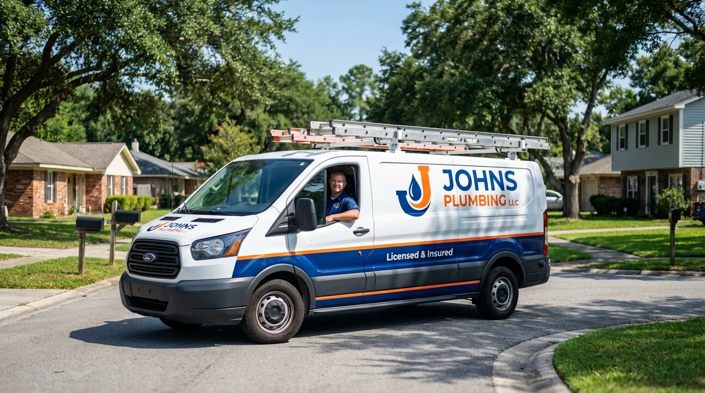 Johns Plumbing LLC service van in Bald Knob, AR