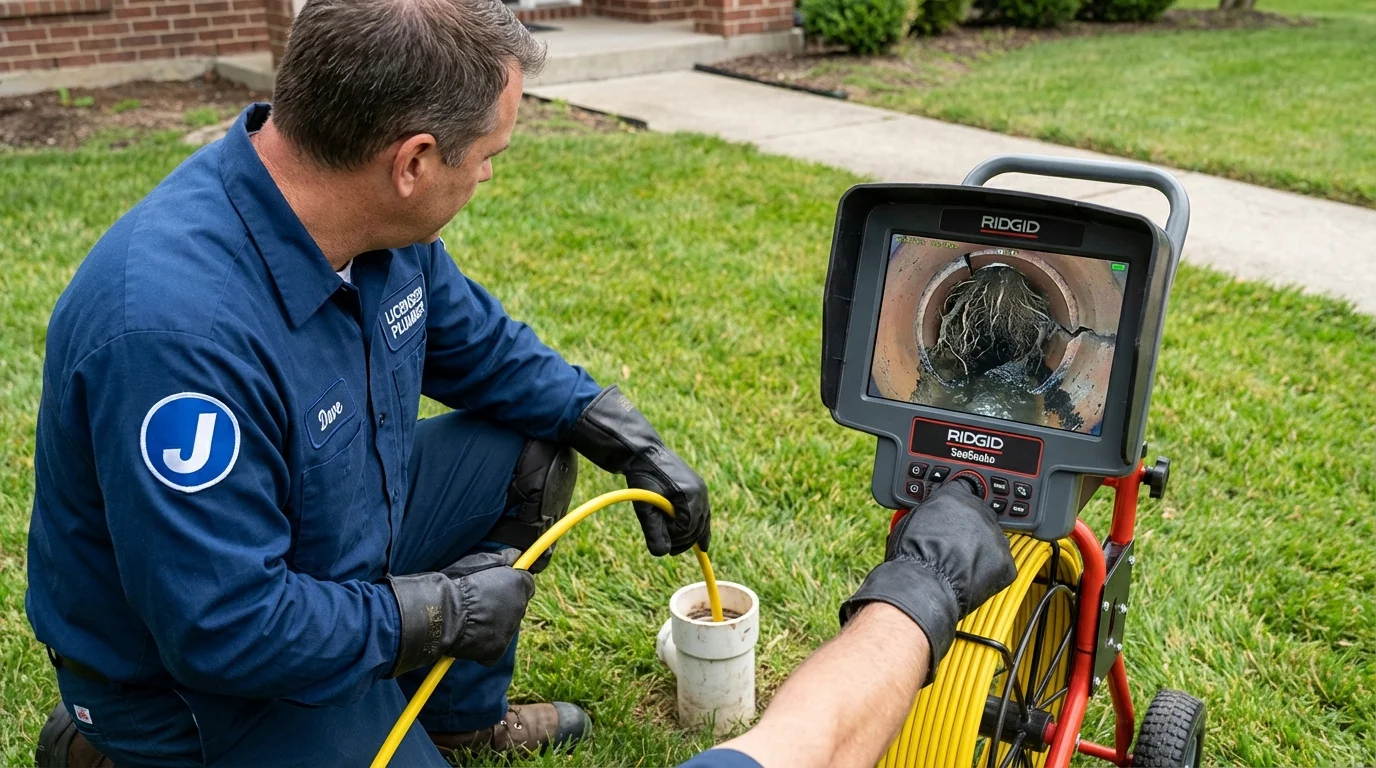 Sewer camera inspection being performed by Johns Plumbing LLC in Bald Knob